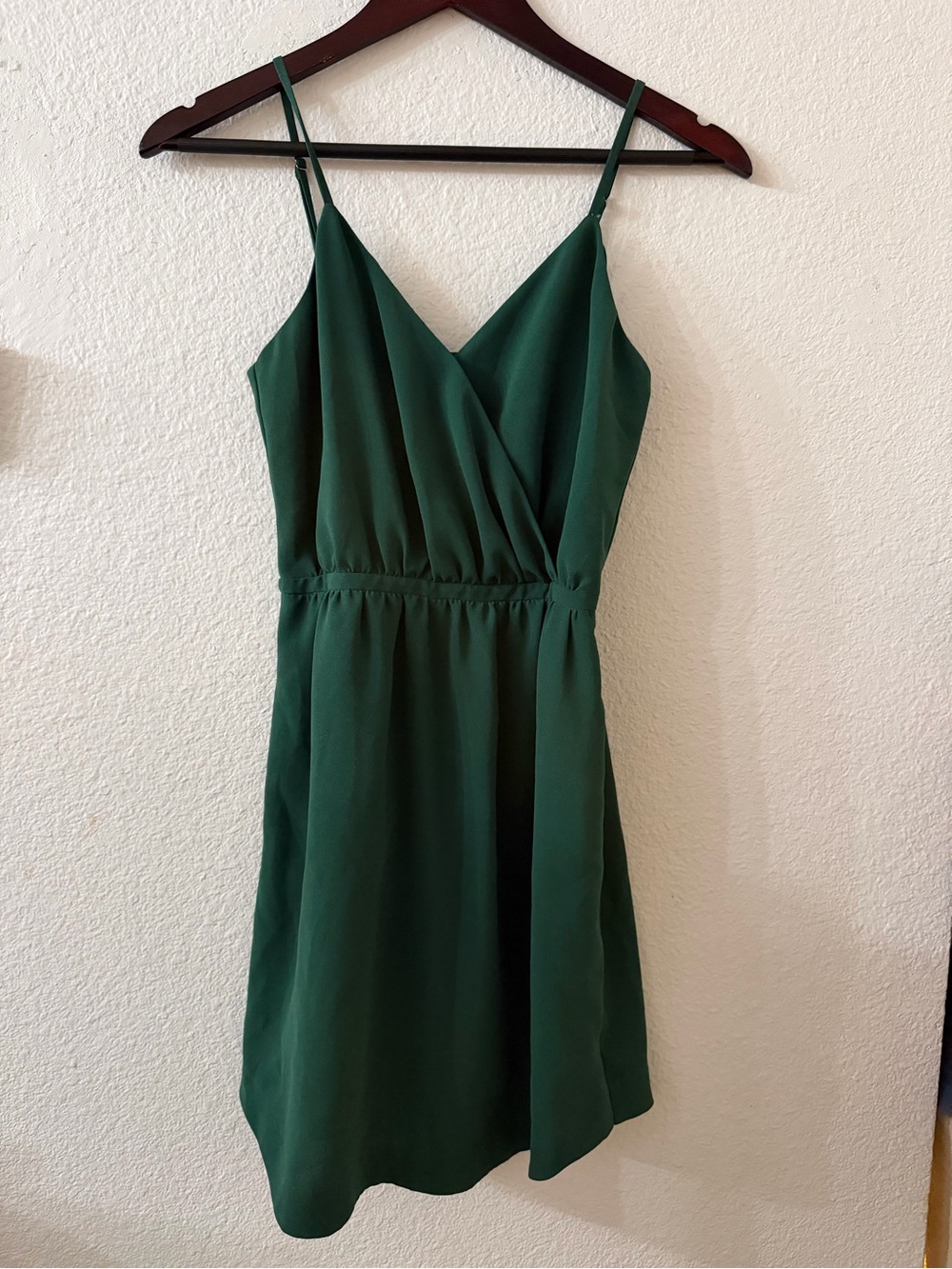 Madewell Emerald Green Spaghetti Strap Wrap Dress